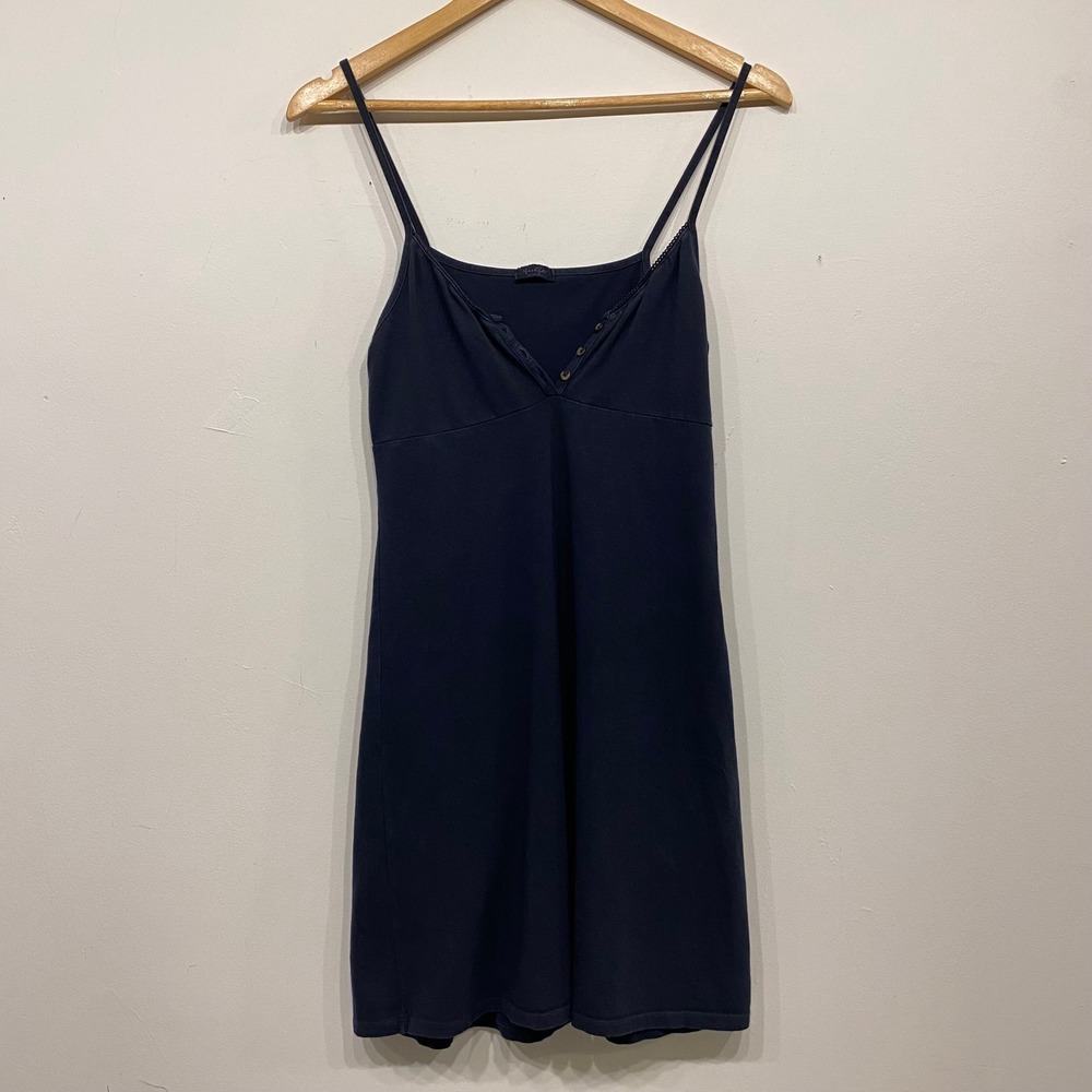 John Galt Brandy Melville Navy Blue Mini Dress Lace Trim Cami Y2K Sleeveless